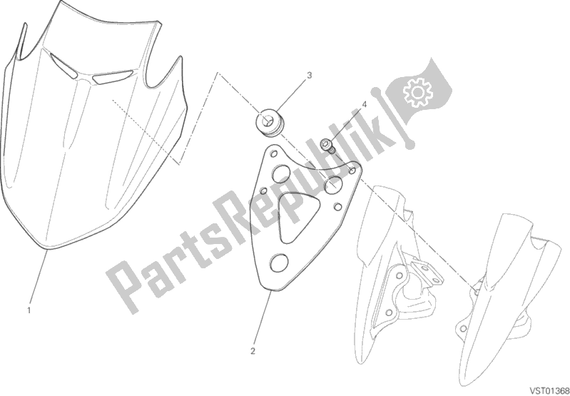 Todas las partes para Parabrisas de Ducati Diavel Carbon FL Thailand 1200 2019